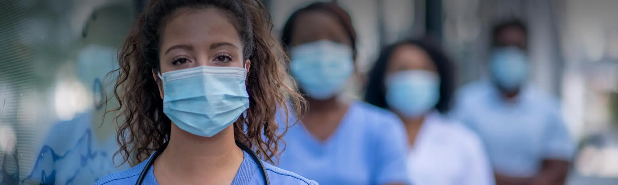 Front line health care workers looking confident