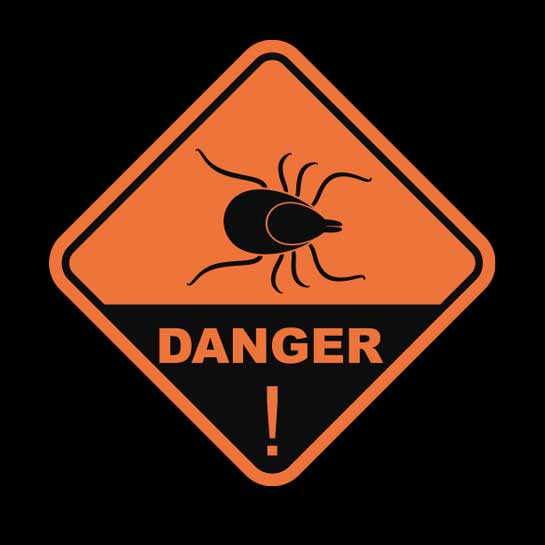 Warning sign for ticks