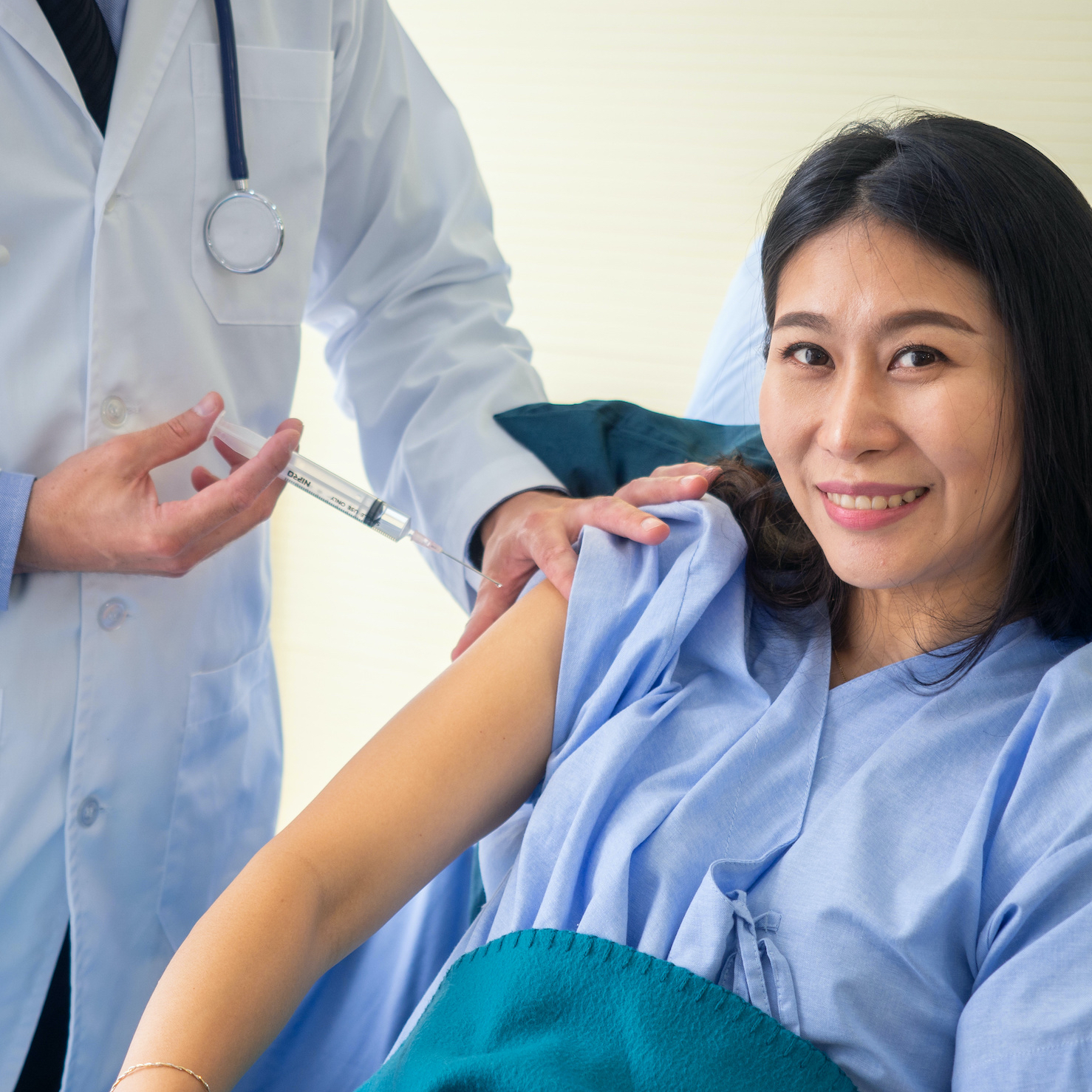 Woman receiving respiratory virus vaccine | ID Care New Jersey
